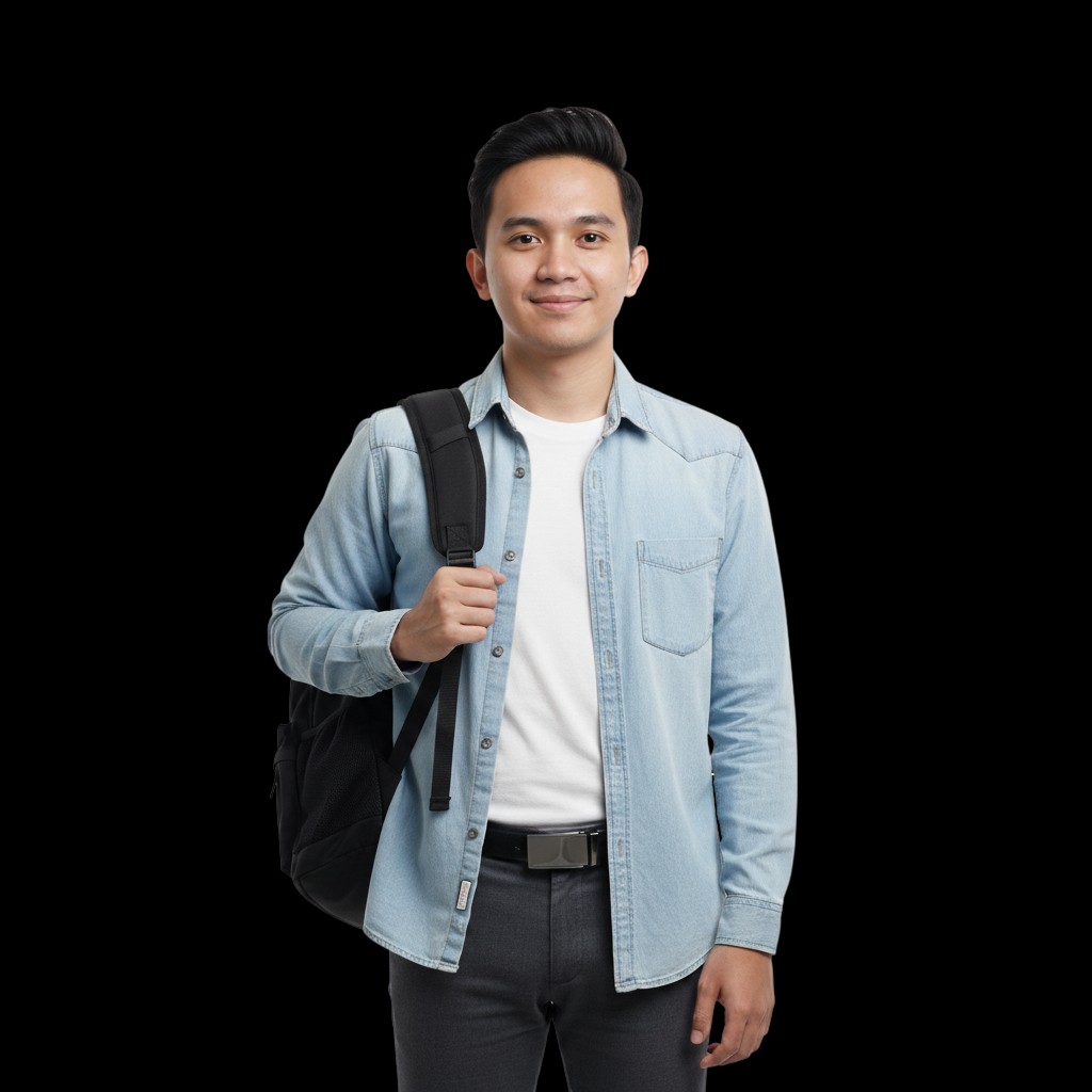 Student with backpack